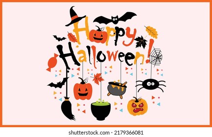 Happy Halloween Crafts Gnome Design, Magic Clipart Halloween Illustration.