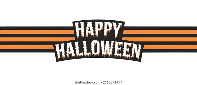 Happy halloween creative banner,minimalistic flat vector illustration,plain background