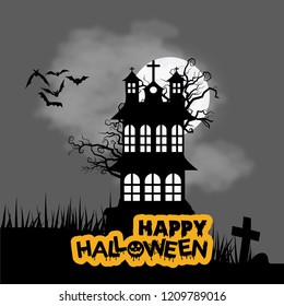 Happy Halloween creative design element with typography vector 