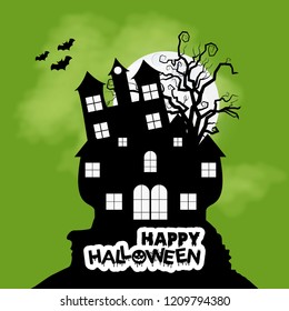 Happy Halloween creative design element with typography vector 