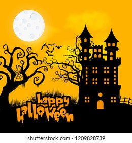 Happy Halloween creative design element with typography vector