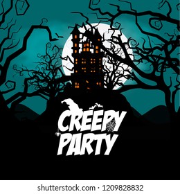 Happy Halloween creative design element with typography vector