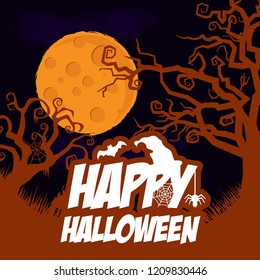 Happy Halloween creative design element with typography vector