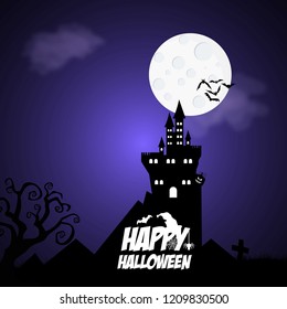Happy Halloween creative design element with typography vector