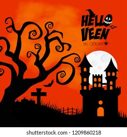 Happy Halloween creative design element with typography vector 