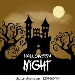 Happy Halloween creative design element with typography vector 