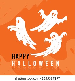 Happy Halloween Creepy Ghost Illustration