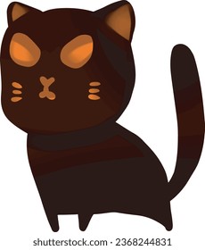 Happy Halloween - Cute Black Cat Cartoon