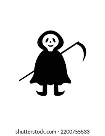 Happy Halloween cute ghost Holding axe vector. Happy Halloween vector isolated on white background  