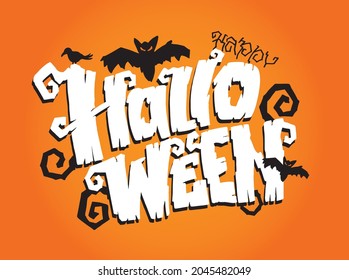 Happy halloween - cute hand drawn doodle lettering label. Halloween party - Trick or Treat. Lettering art for poster, web, banner, t-shirt design.