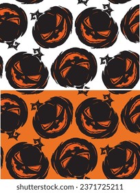 Happy Halloween - cute hand drawn doodle pattern background. Scary night design.