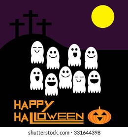 Happy Halloween with a cute little ghost.