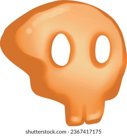 Happy Halloween - Cute Halloween Orange Skull Cartoon