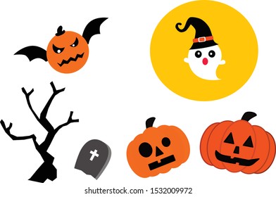 Happy Halloween cute pumpkin vector