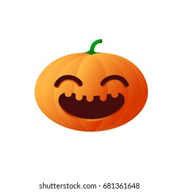 Happy Halloween cute pumpkin white