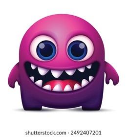 Happy Halloween Cute purple Monster with scary but funny character suitable for halloween element design