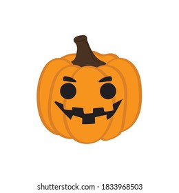 Happy Halloween.  Cute vector card with pumpkins Jack o lanterns. 
