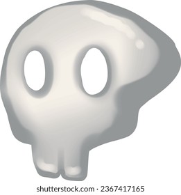 Happy Halloween - Cute Halloween White Skull Cartoon