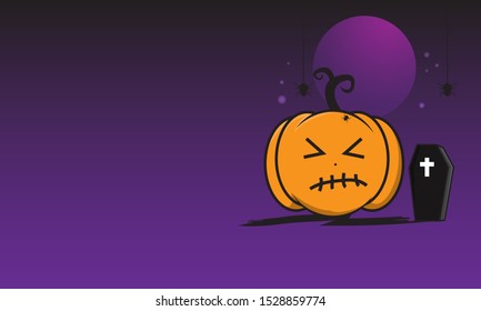 Happy Halloween dark violet background, Vector illustration, Scary Halloween, October holiday, Holiday party, Dark violet moon