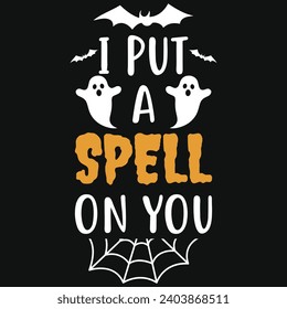 Happy halloween day 31 October boo witches typography or graphics tshirt design 