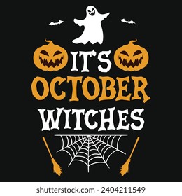 Happy halloween day 31 October boo witches typography or graphics tshirt design 