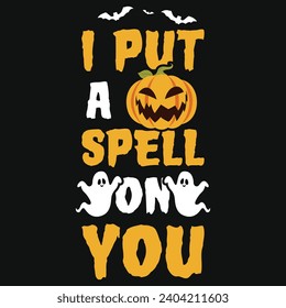 Happy halloween day 31 October boo witches typography or graphics tshirt design 