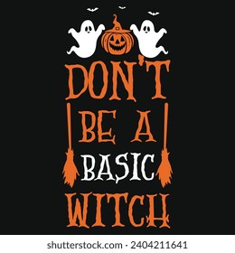 Happy halloween day 31 October boo witches typography or graphics tshirt design 