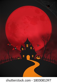 happy halloween day background, pumpkin monster vector design