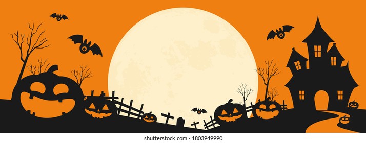 happy halloween day background, pumpkin monster vector design