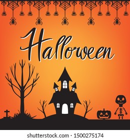 Happy halloween day background ,Vector illustration