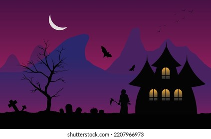 Happy Halloween day background. Vector illustration