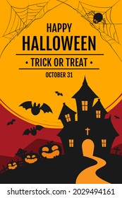 happy halloween day banner background, pumpkin monster vector design