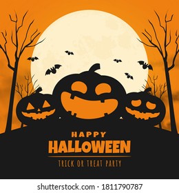 happy halloween day banner design. vector illustration