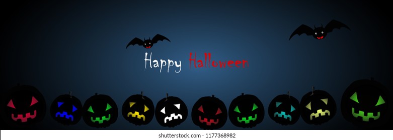 Happy Halloween day banner, vector illustration design background....