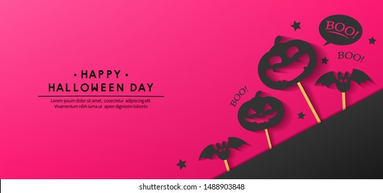 happy halloween day banner vector design 2019