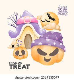 Happy halloween day banner.Vector illustration.