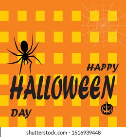 Happy Halloween day, black spider