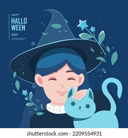 Happy Halloween day concept illustration