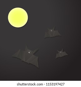 Happy Halloween day design background. Cute cartoon character. Halloween theme Vector holiday, origami card, paper cut card, can be used as a greeting card, poster, print or banner.