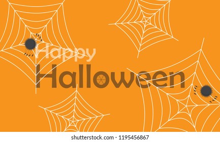 Happy Halloween day design background. Cute cartoon character. Halloween theme Vector holiday, can be used as a greeting card, poster, print or banner, spider cartoon halloween.