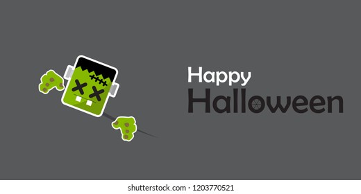 Happy Halloween day design background. Cute cartoon character. Halloween theme Vector holiday, Monsters, vector illustration.