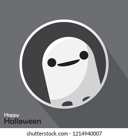 Happy Halloween day design background. Cute cartoon character. Halloween theme Vector holiday, can be used as a greeting card, poster, print or banner, Ghost Halloween. vector illustration.