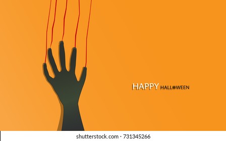 Happy Halloween day design background. scratching marks on wall from monster cartoon character. Vector holiday.