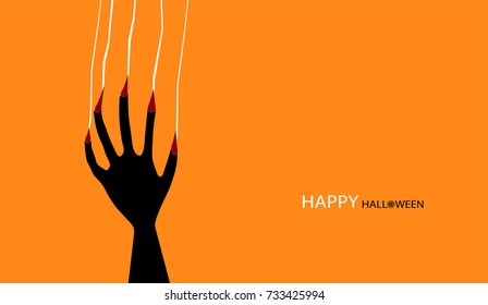 Happy Halloween day design background. scratching marks on wall from monster cartoon character. Vector holiday.