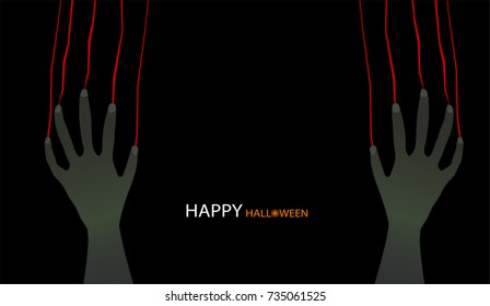 Happy Halloween day design background. scratching marks on wall from monster cartoon character. Vector holiday.