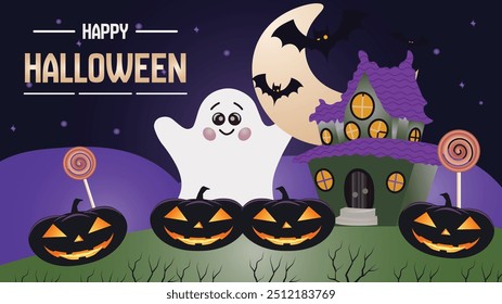 Happy Halloween day design templet pumpkin 