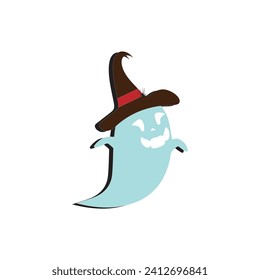 Happy Halloween day element background vector. Cute collection of spooky ghost, pumpkin, bat, candy, cat, skull, spider, grave, castle. Adorable halloween festival elements for decoration, prints.