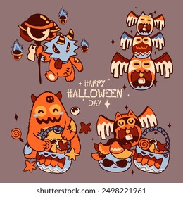 Happy halloween day elements. Vector illustration