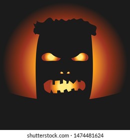 Happy Halloween day, monster in the dark