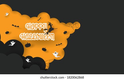 Happy Halloween day, Halloween night with the witch